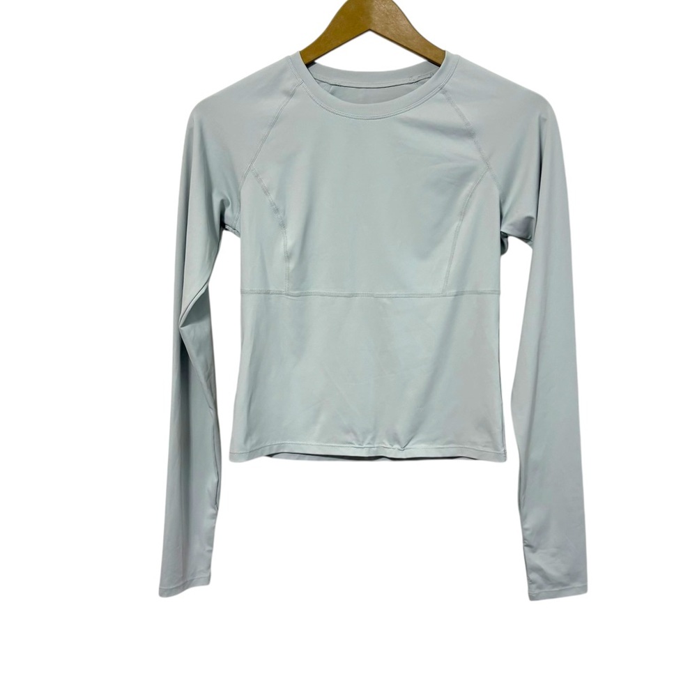 HALARA Size Medium Light Blue Green Long Sleeve Active Top Yoga‎ Gym Run Sporty